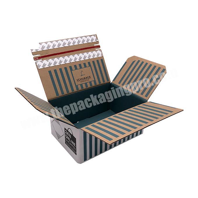 wholesale OEM easy tear lines Packing striped corrugated cartons corrugated Kraft paper box supplier