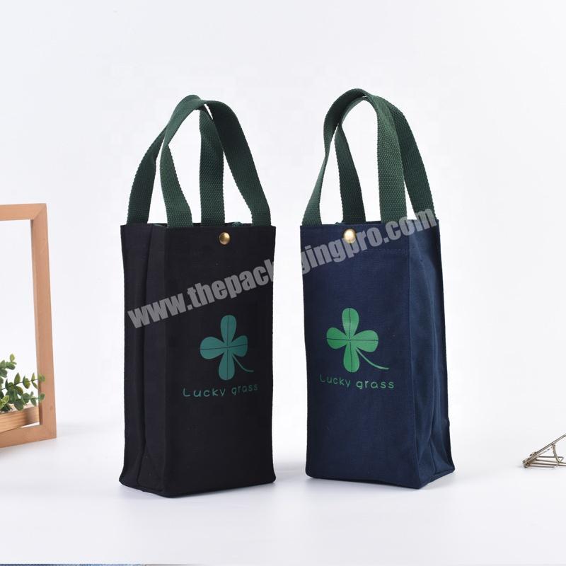 Wholesale Organic Cotton Fabric Wine Bottle Carrie Tote Bag