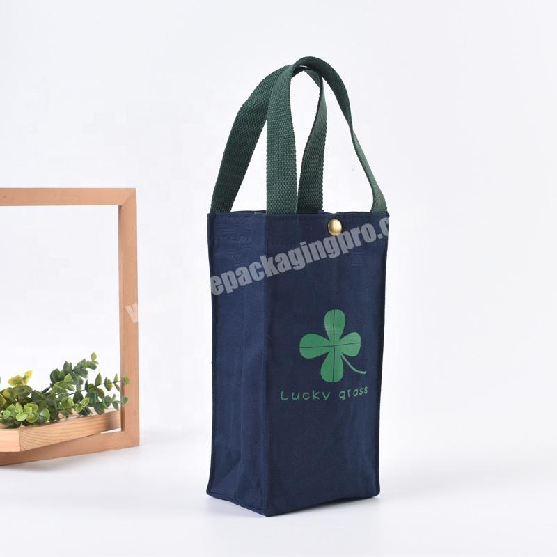 Supplier Wholesale Organic Cotton Fabric Wine Bottle Carrie Tote Bag