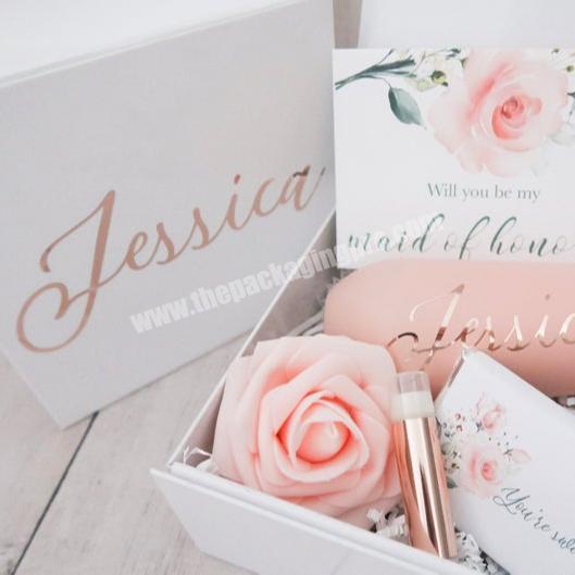 Wholesale Packing  Decorative Blush Rose Proposal Gift Box of Honor Proposal