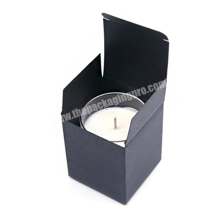 Wholesale paper black folding glass jar box custom candle packaging for candle