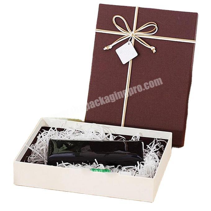 Wholesale Paper Gift Box Simple Alternate With Double Bow Tie for New Year Party Wedding Shirt Wallet Hat