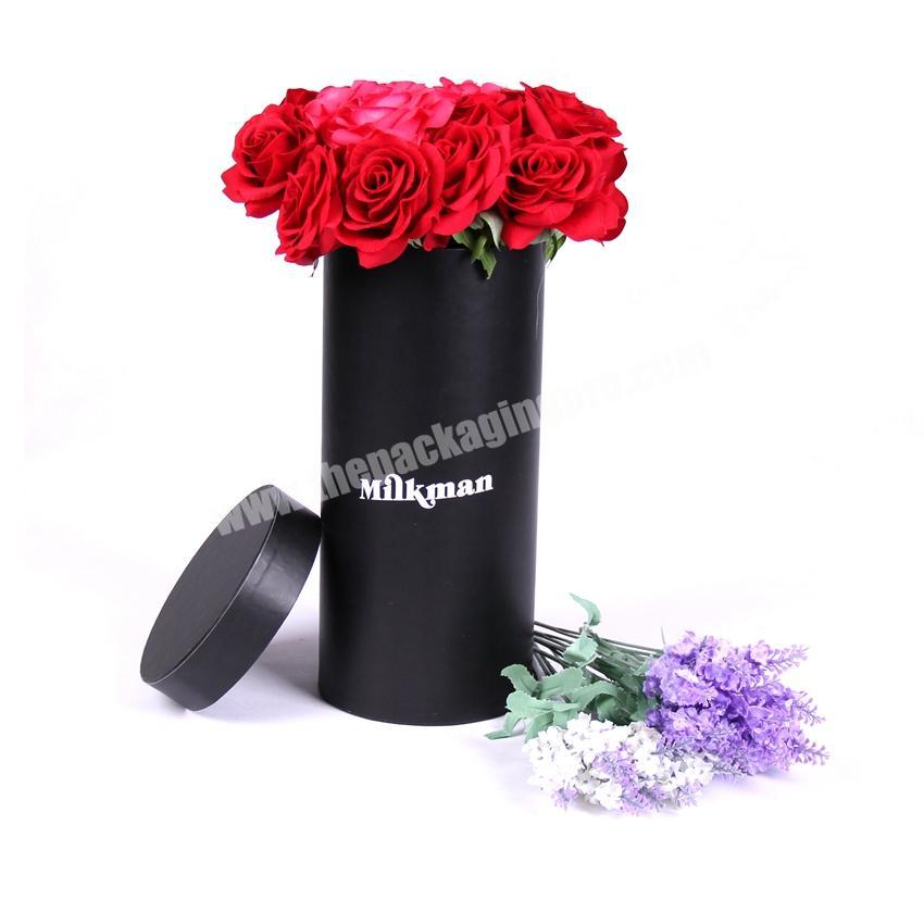 Wholesale paper hat round rose boxes for flower packaging