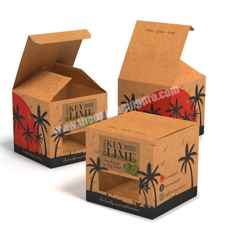 Wholesale personalised paper foldable kraft custom candle jars candle packaging box