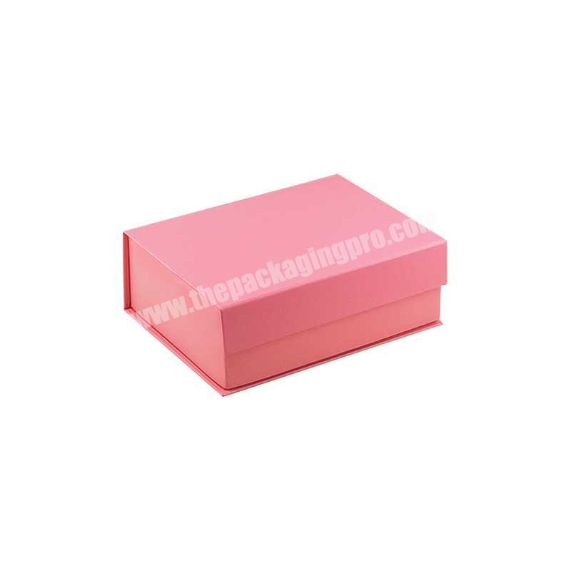 Wholesale pink A5 size folding flat gift box packaging with printing