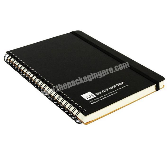Wholesale plain custom black spiral notebook for school