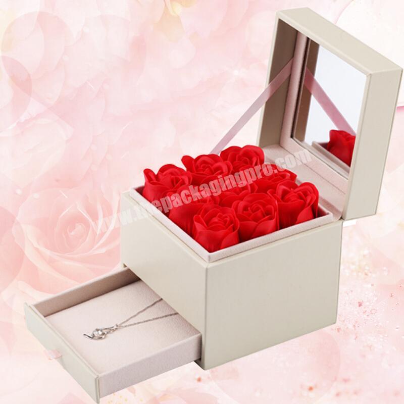 Wholesale Popular Luxury Empty Gift Boxes Of Flower Packing Boxes Paper boxes For Valentine's Day With Drawer