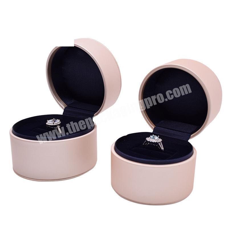 Wholesale premium pink necklace round jewelry box custom high quality ring jewelry packaging gift box