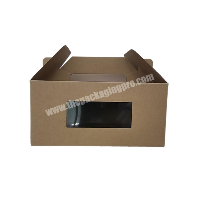 Wholesale price paper boxes kraft packaging box with handle for food
