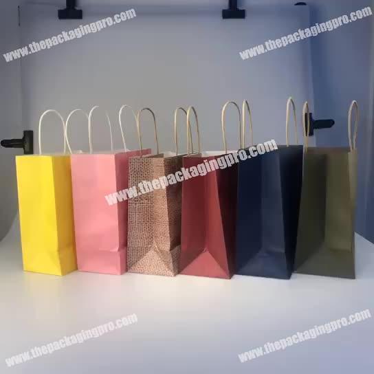 Wholesale print Christmas Brown craft  Paper shopping and gift Handle kraft  paper box paper bag