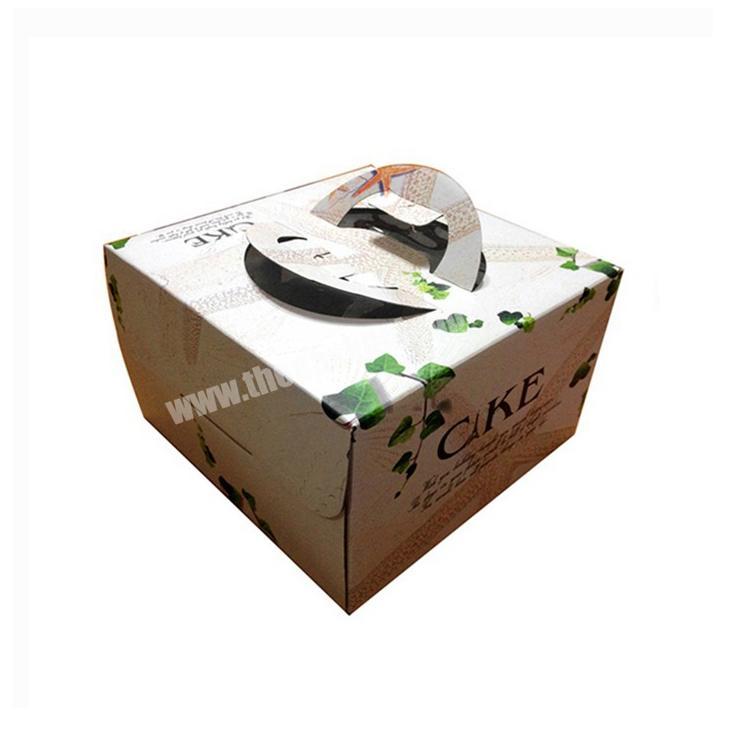 Wholesale Printed Customized Cardboard Paper Box Cake Food Cookies Packaging Gift Box With Handle