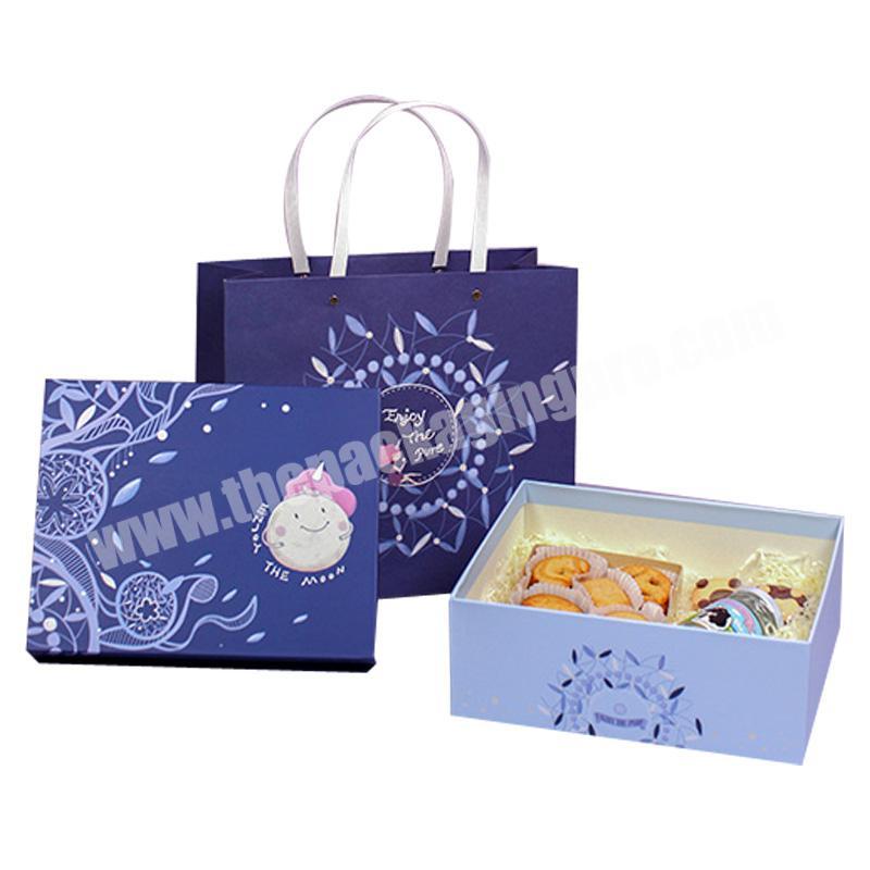 Wholesale Printed Eco Friendly Custom Magnetic Gift Luxury Square rigid gift bags boxes for food candy cake sushi