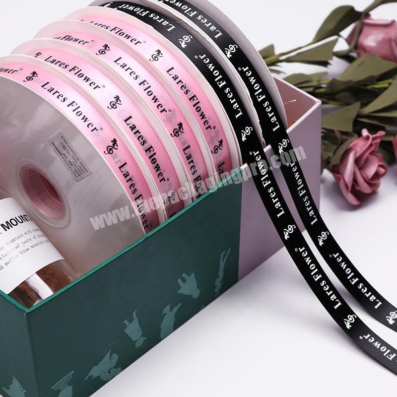 wholesale printed polyester ribbon 1.5cm pink custom satin ribbon flower Wrapping Decoration ribbon