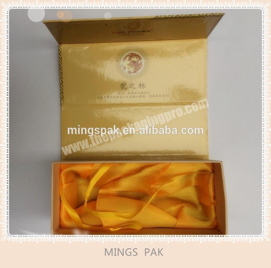 Wholesale printing packaging gift box tray inside foam with silk