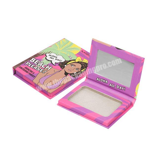 Wholesale Private Label Personalized Empty Cheap Neutral Mini Book Packaging Magnetic Makeup Single Eyeshadow Palette Box