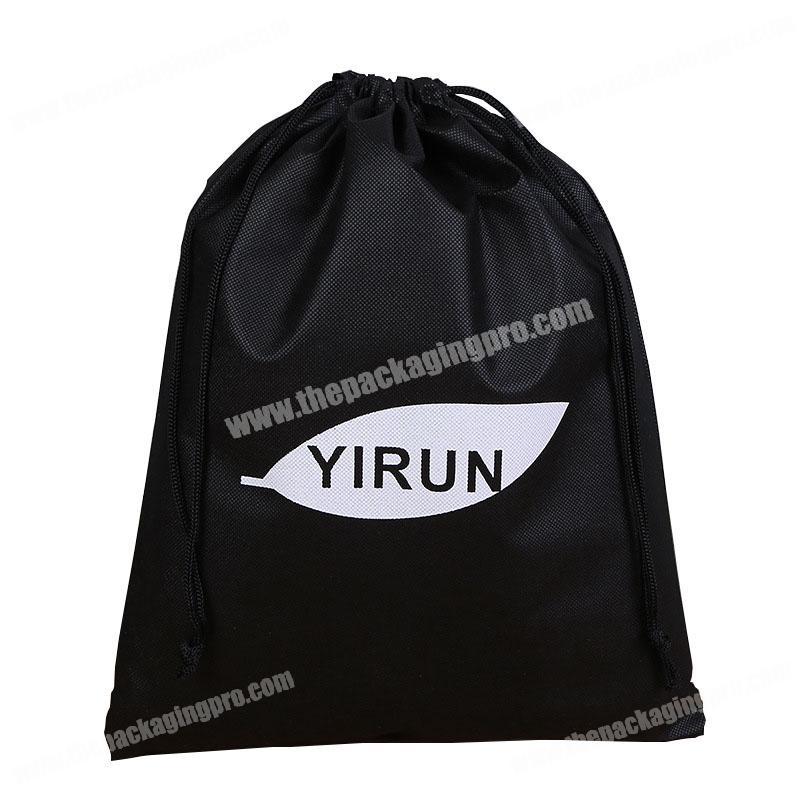 Wholesale recyclable non woven shoes packaging custom print bag with string