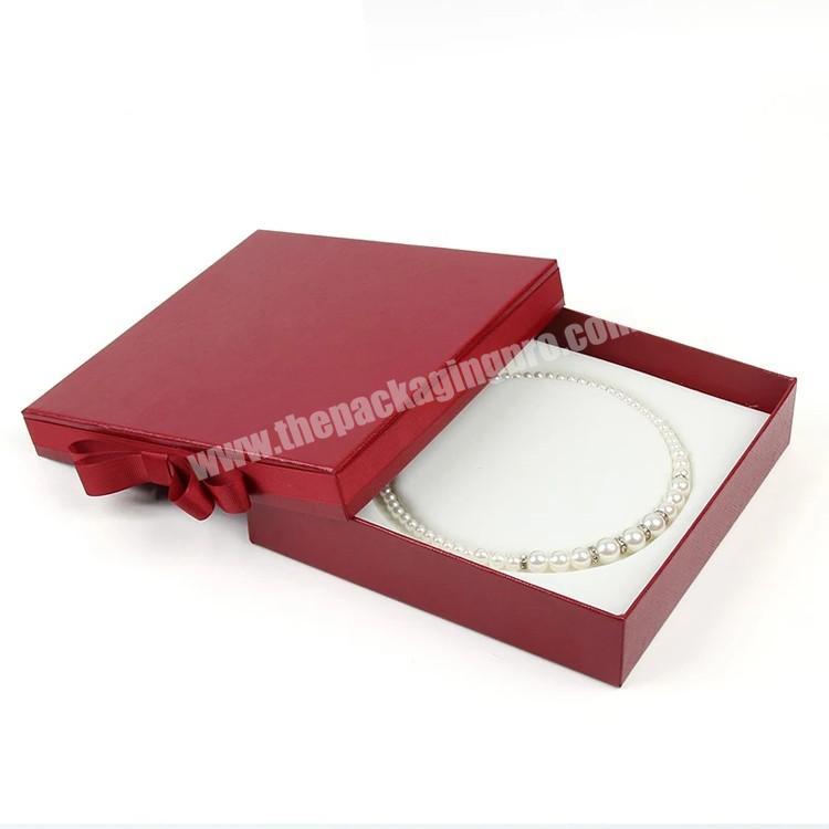 Wholesale Red Cardboard Jewelry Bracelet Necklace Packaging Gift Box With Lid