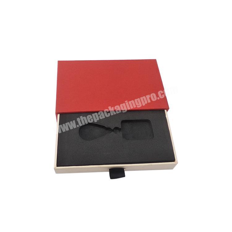 Wholesale Red Sliding Packaging Gift Boxes with Black EVA Insert