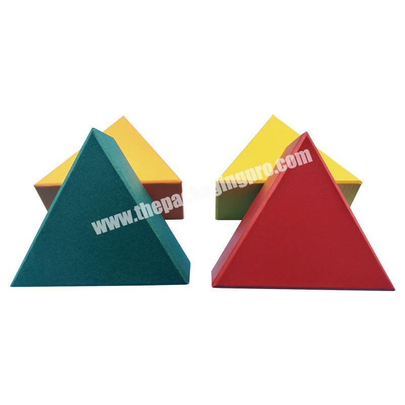 Wholesale Rigid High Quality Custom Color Design Logo Triangle Shape Gift Packing Box for Candles with Lid and Base