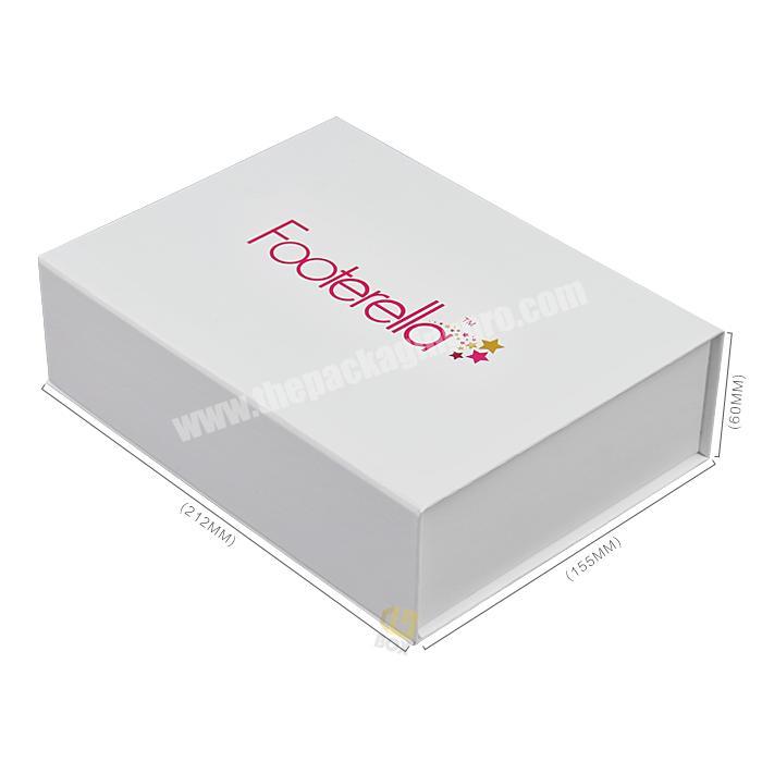 Wholesale Rigid White Custom Rectangle Magnetic Flap Closure Gift Box Custom Gold Foil Logo Wedding Dress Package Box 2020