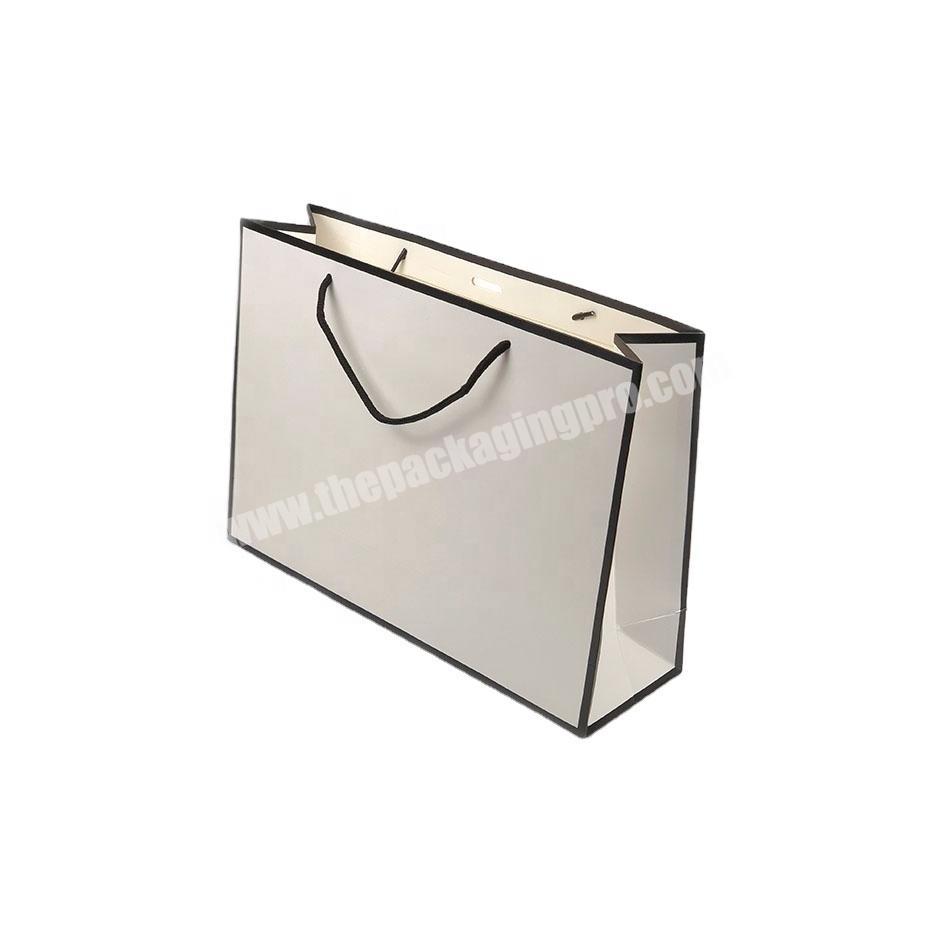 Wholesale Simple Printing Packaging Gift White Paper Shopping Bag