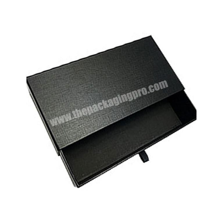 wholesale slide open luxury jewelry gift small black kraft paper packaging box