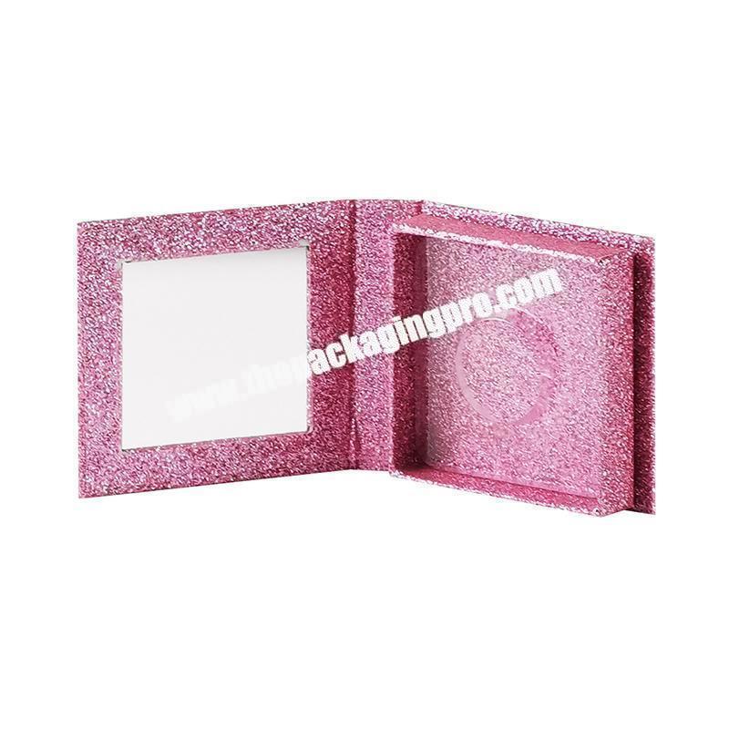 Wholesale small pink square shape glitter lashes packaging gift boxes
