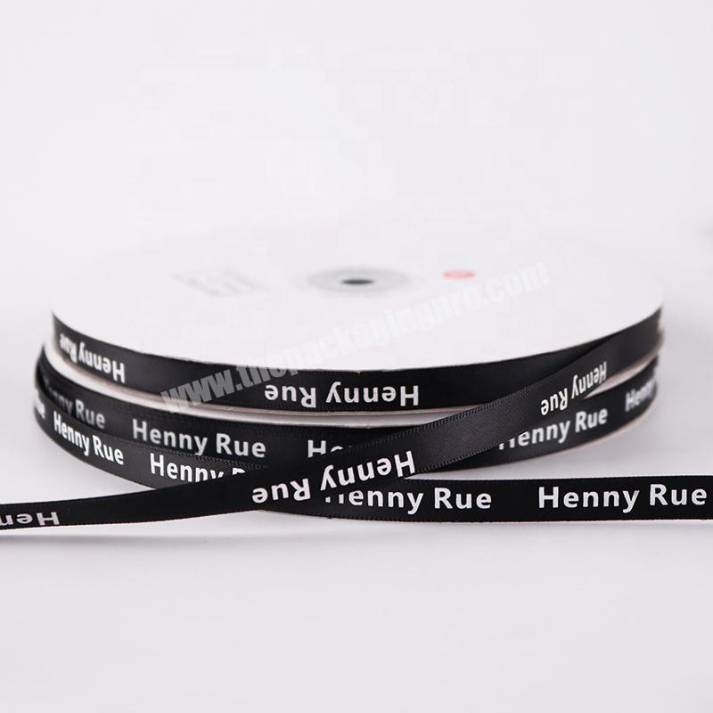 Wholesale Small Size 7mm 100% Polyester Satin Ribbon Customized Logo With Letters Gift Packing Ribbon