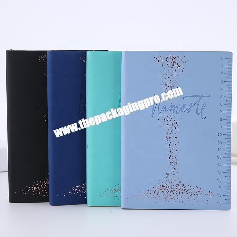 Wholesale Soft Leather Creative Stationary Notebook Ruler Keyboard Cover Notebook A5 Hardcover Office Diary With Embossed Logo