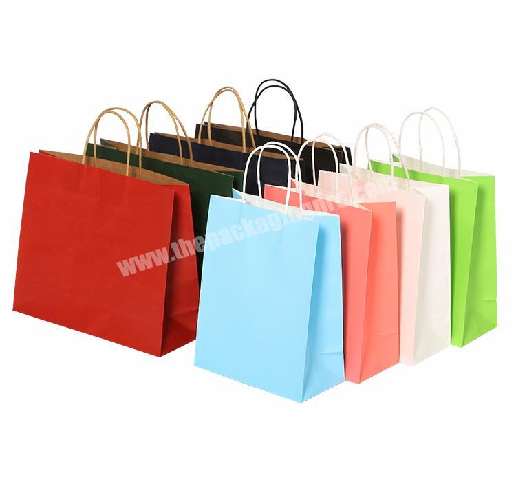 Wholesale solid color square cheap shopping kraft paper gift bag