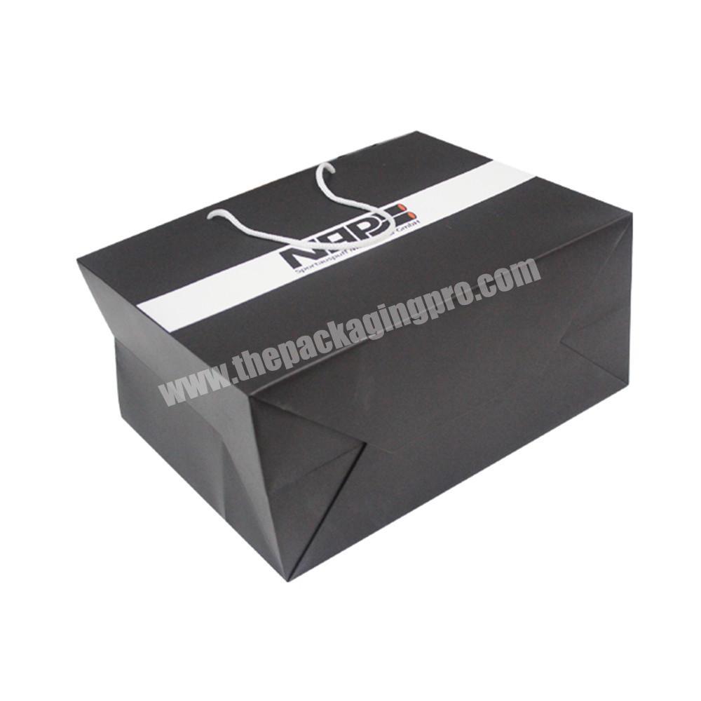 Wholesale Spot Goods Custom Luxury Black Shopping Paper Bag Printing Amazon Kraft Gift Packaging Bag With Logo Print