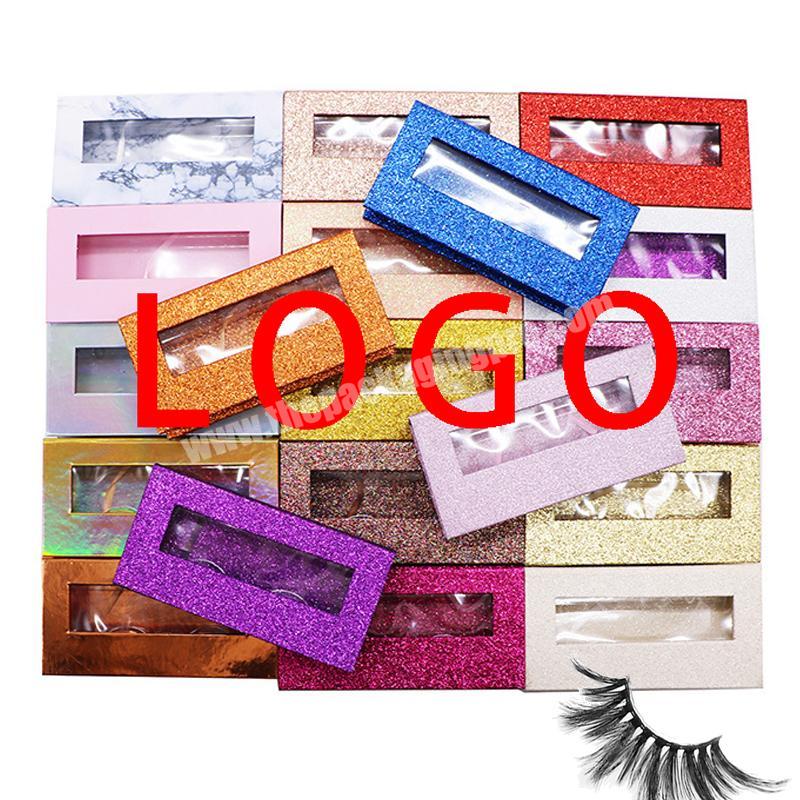 Wholesale supplier transparent belt mink 3D eyelashes holographic gift box printing custom logo false eyelashes packing box
