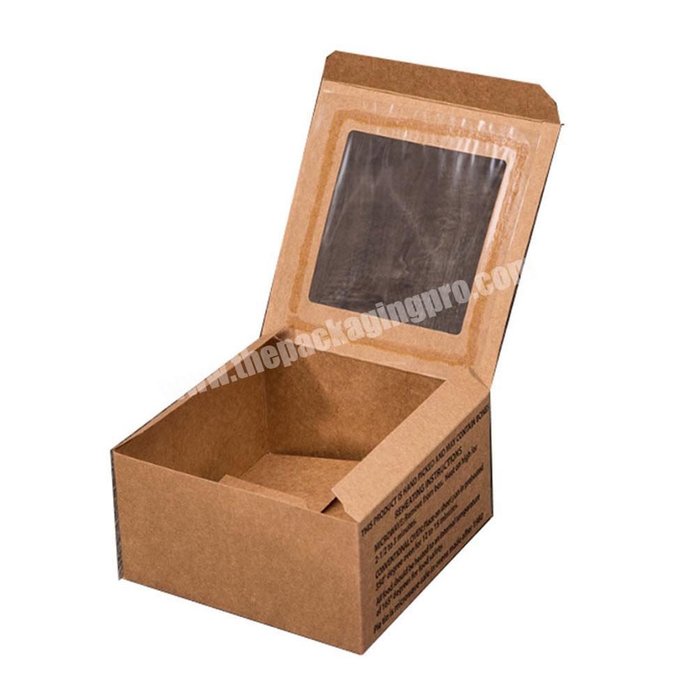 Wholesale Takeaway Pet Window Cake Kraft Packaging Paper Boxes