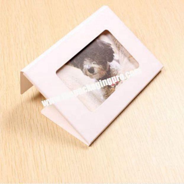 Wholesale transparent window foldable packaging shipping box kraft paper photo frame accept custom