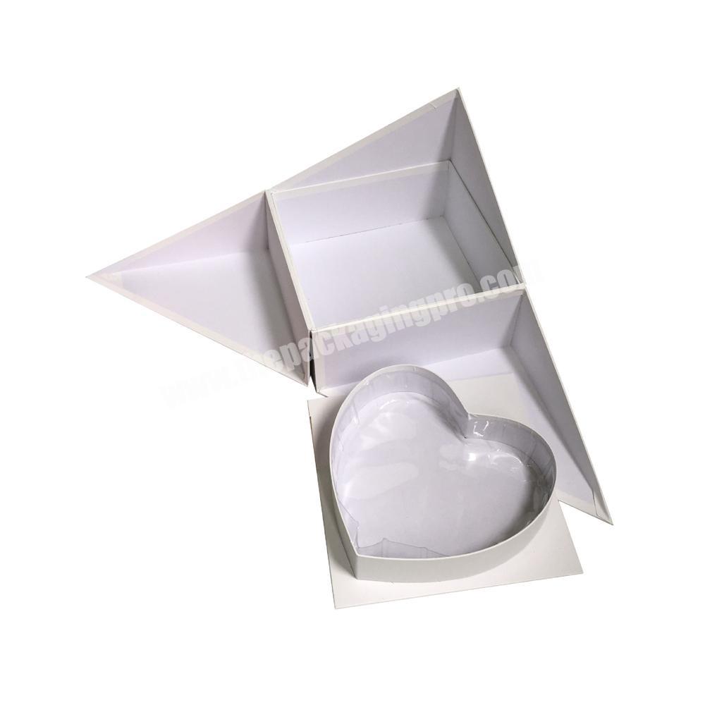 Wholesale turkish baklava white jewelry paper 2 layer necklace rectangle flower packing box