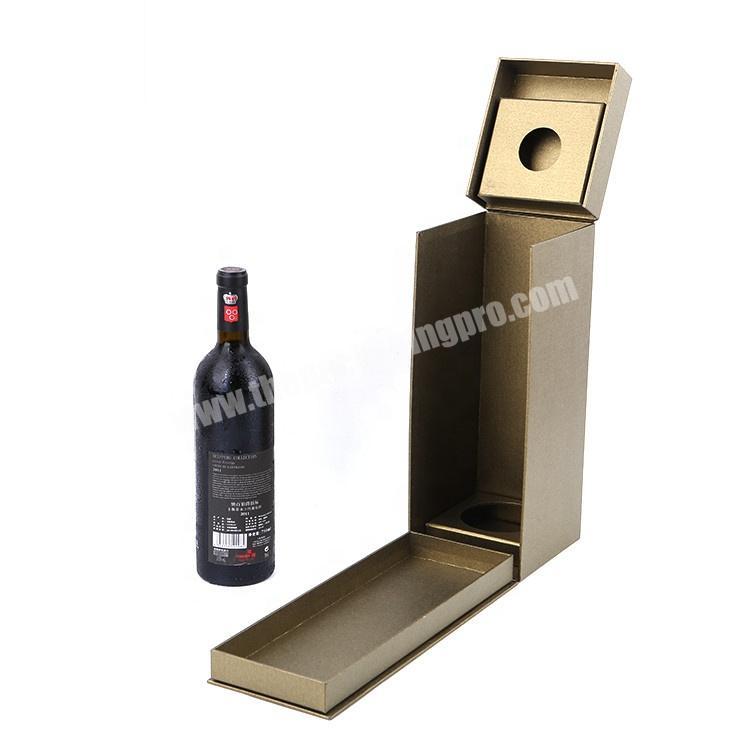 Wholesale Unique Recycle Paper Card Single Red Wine Bottle Gift Box Packaging