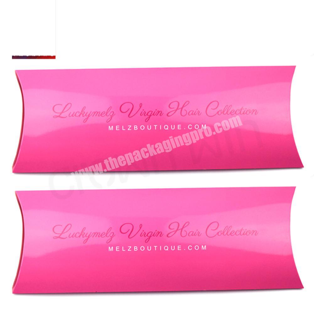 Wholesale virgin hair extension packaging pillow box with customized logo