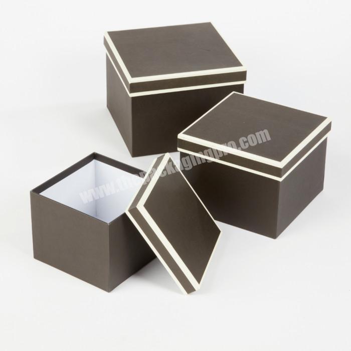Wholesale white black luxury paper cardboard square flower gift box packaging