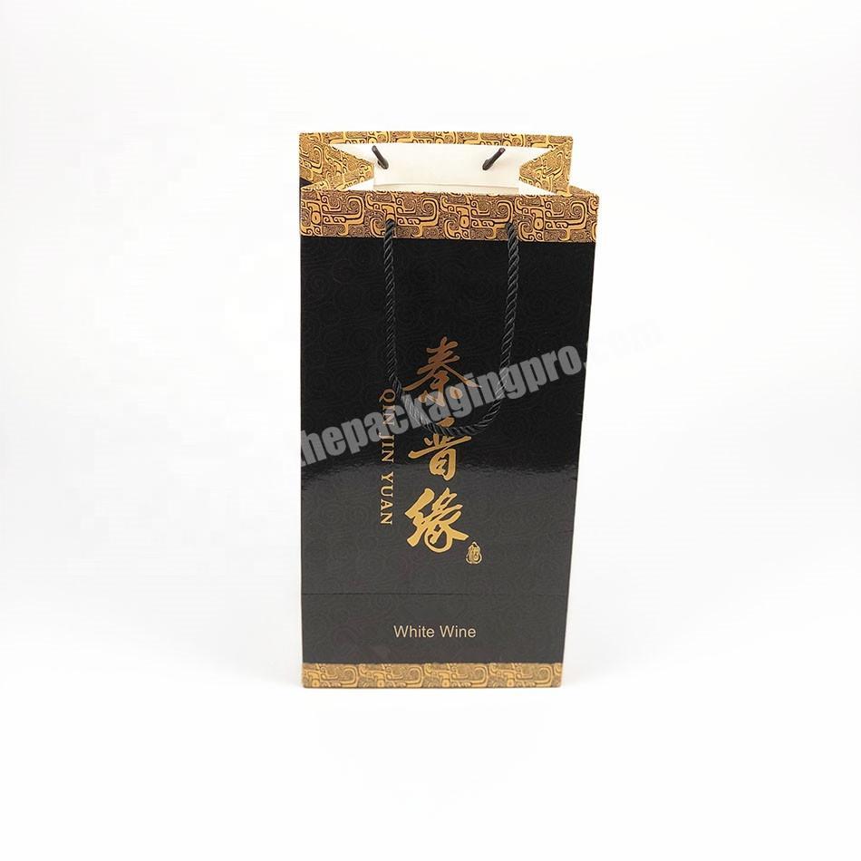 Wholesale White Paper Full Color Printing Vertical Design Packaging Gift Paper Bag For Wine
