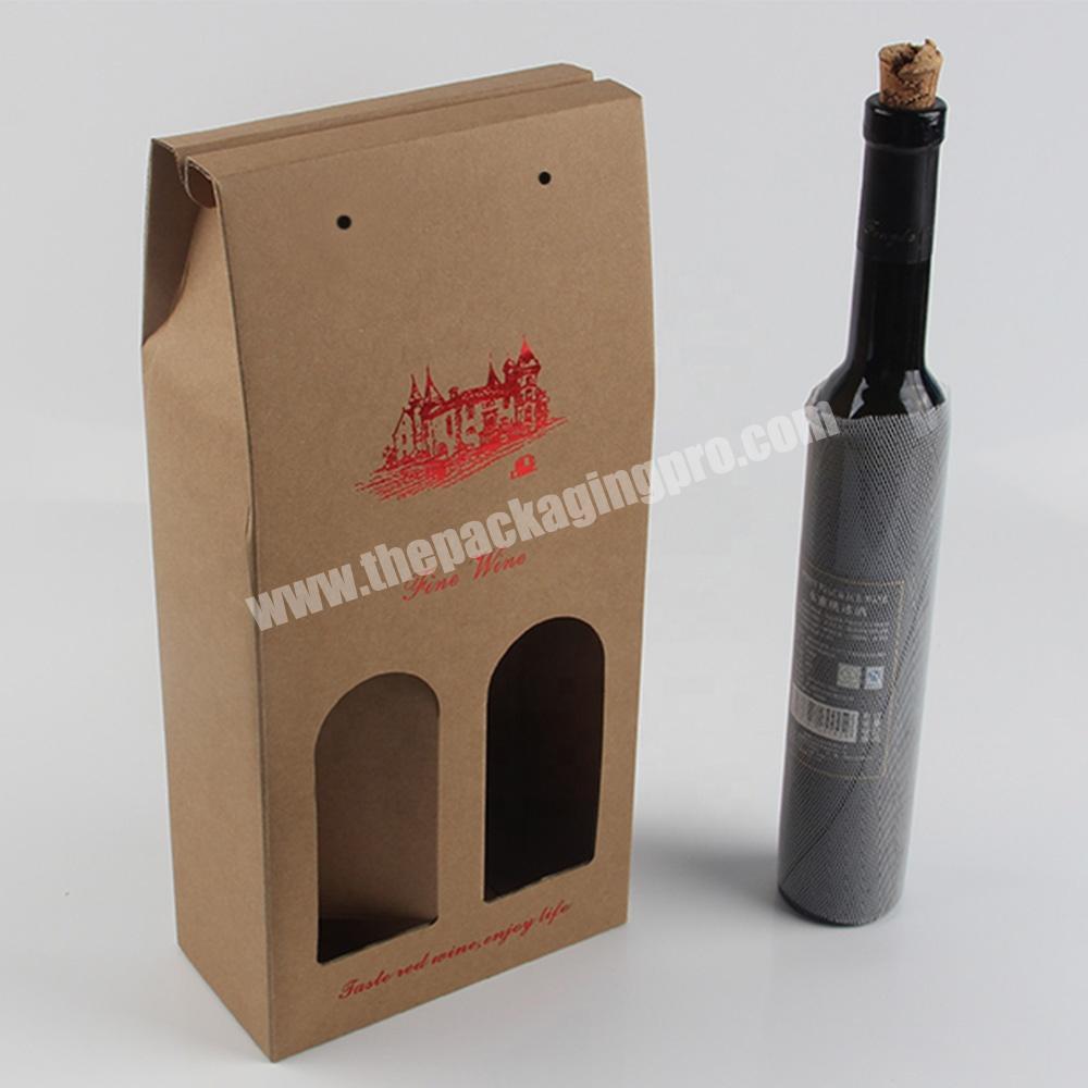 wholesale wine glass recycled kraftcardboard packaging boxes brown paper box gift with window