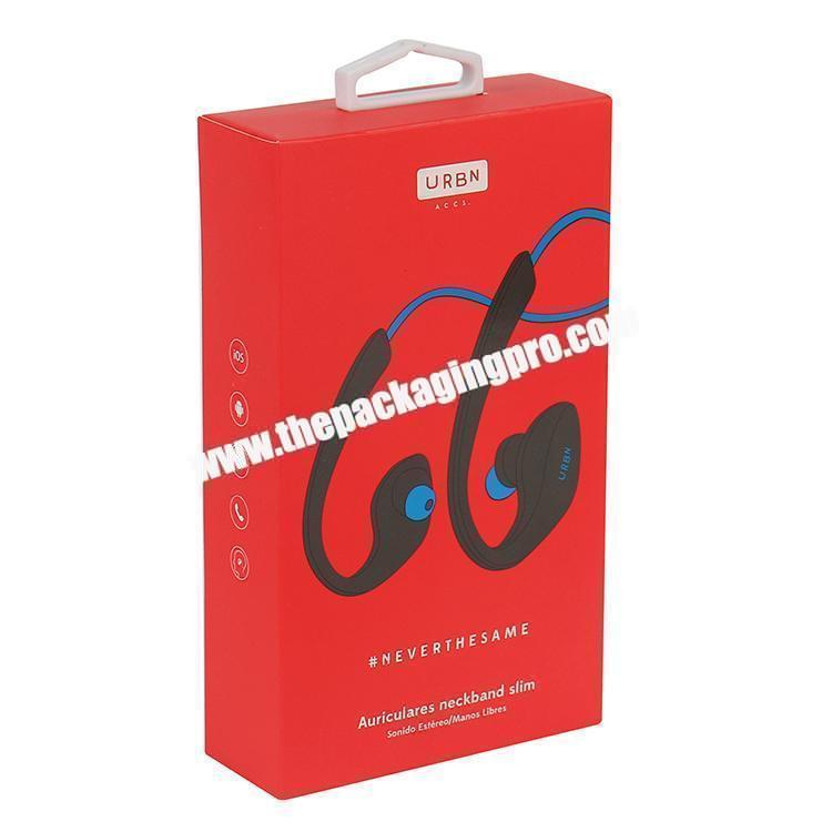 wholesale with plastic hook earphone box packages