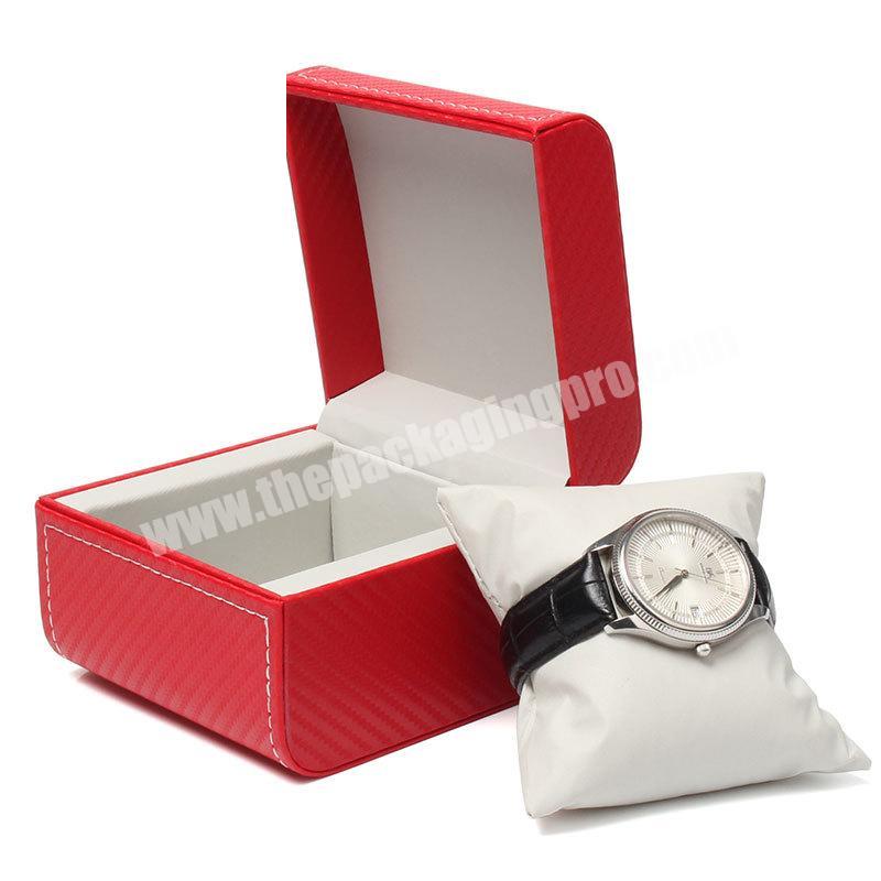 Wholesale Women Wrist Red Watch Package Gift Box Luxury PU Leather Classic Watch Display Boxes For Men