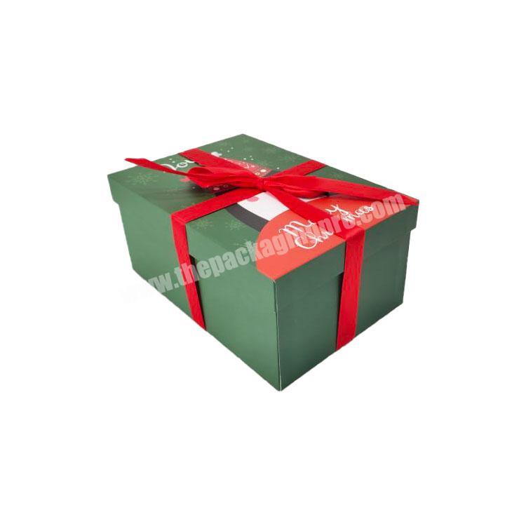 Wholesales Christmas Paper Packaging Cardboard Lid and Base Gift Paper Boxes Custom