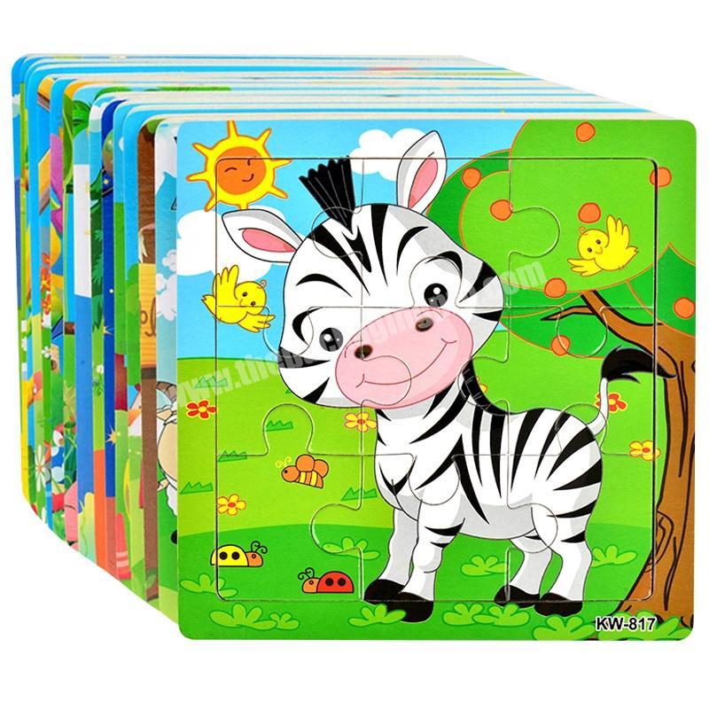 Wholesales DIY puzzles paper jegsaw for 2-3 years old kids