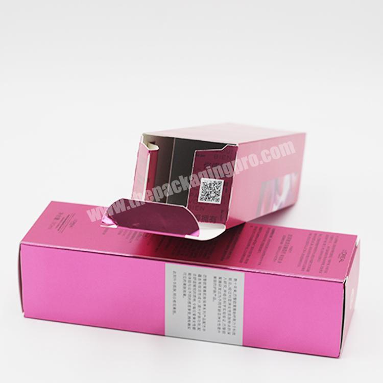 Wholesales red small foldable packaging Hot stamping folding carton cosmetic packaging paper box
