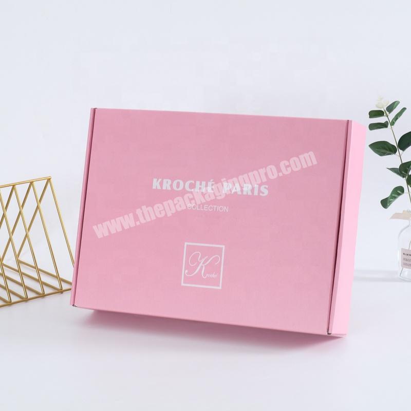 Whosale Price Custom Printed Pink Color Corrugated Paper Newborn Gift Box Baby Clothes Packaging Box