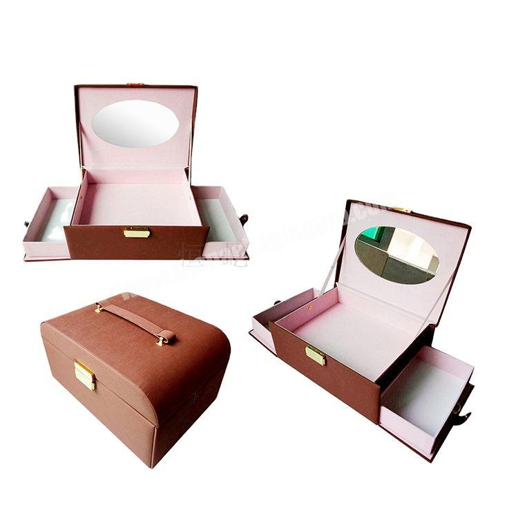 whose sales business storage case ; jewelry box with make up mirror jewelry case leather