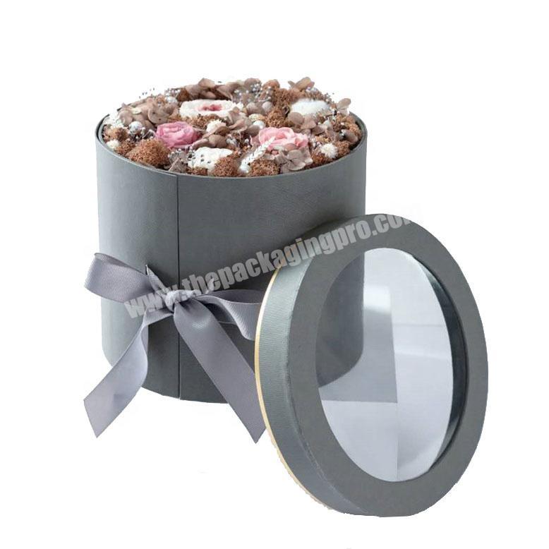 Window grey printed Paper Packaging high quality tube gift packing boxes