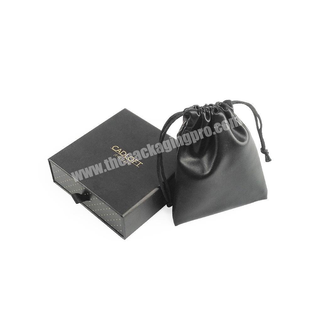 with black jewellery dust bag drawer slide box bracelets packaging jewelry box logo custom