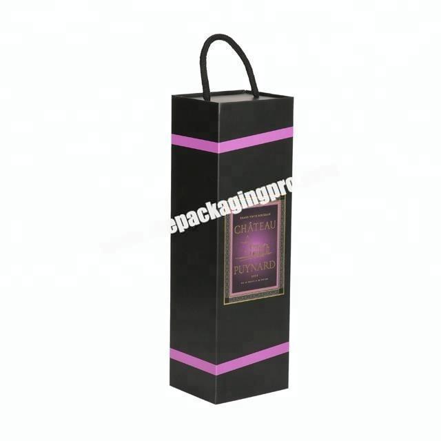 with handle wine bottle box packaging custom printed